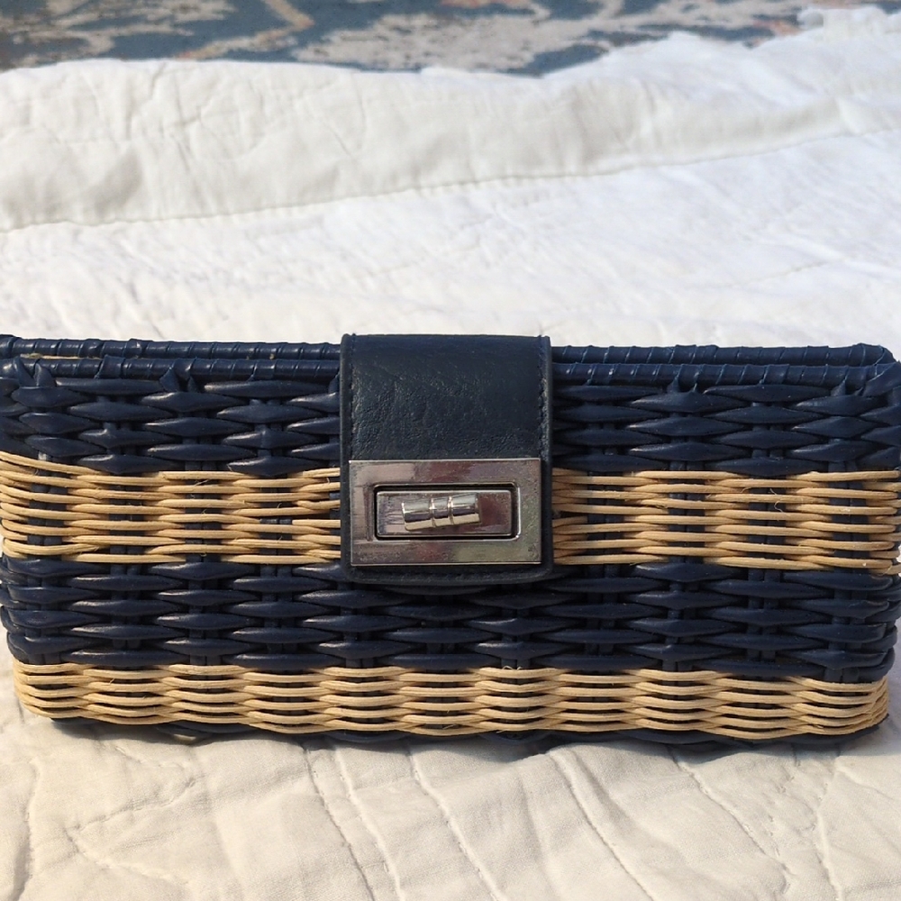 Kelly & Katie Navy and Cream Clutch